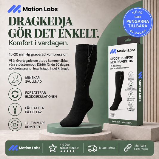 Kompressionsstrumpor med blixtlås
